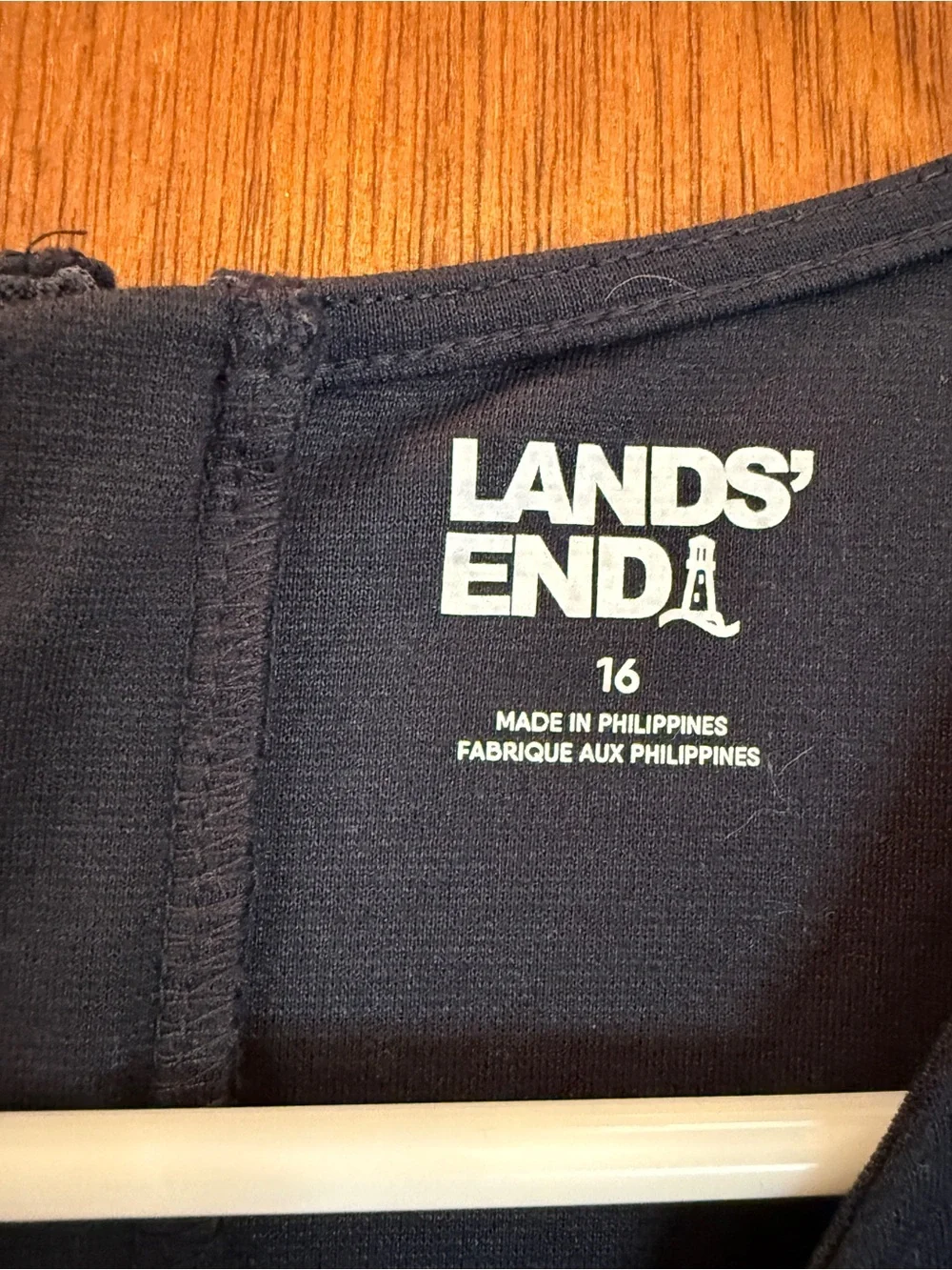 Lands' End School Uniform Pleated Ponte Dress - Navy Size 16
